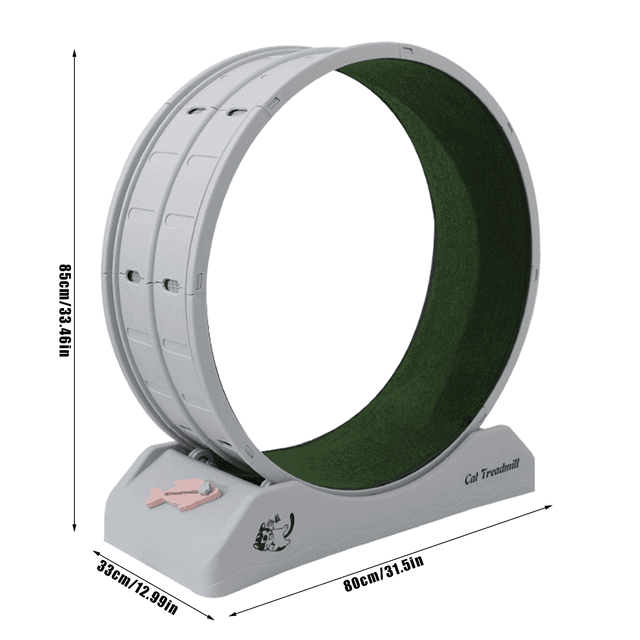 TEMU 1pc Carpeted Indoor Cat Exercise Wheel With Locking System - " Durable Abs Cat Treadmill For Fitness & Agility, Soft Fabric Surface & , Space-saving Design, Easy Assembly For Most Breeds