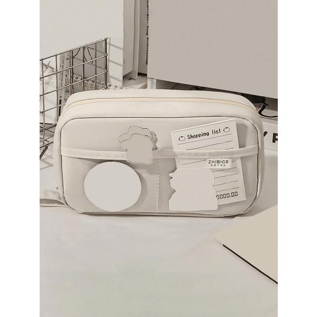 TEMU 【商品名】火山型のミニマリストペンケース（180度開閉式）。透明な布製収納ボックスで、文房具を収納できる大容量。