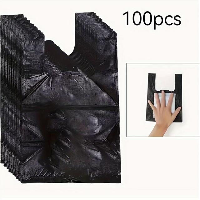 TEMU 100pcs Bag With Handle, Female Sanitary Tampon Bag, Female Black Opaque Bag, Personal Bag, Suitable For Sanitary Tampons, , Household And Outdoor Use