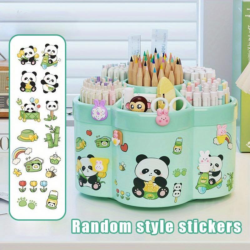 TEMU 1pc Degree Rotating Pen Holder Storage Box Multi-functional Large Capacity Storage Box Suitable For Office Desktop Makeup Pens Student Home Stationery Storage