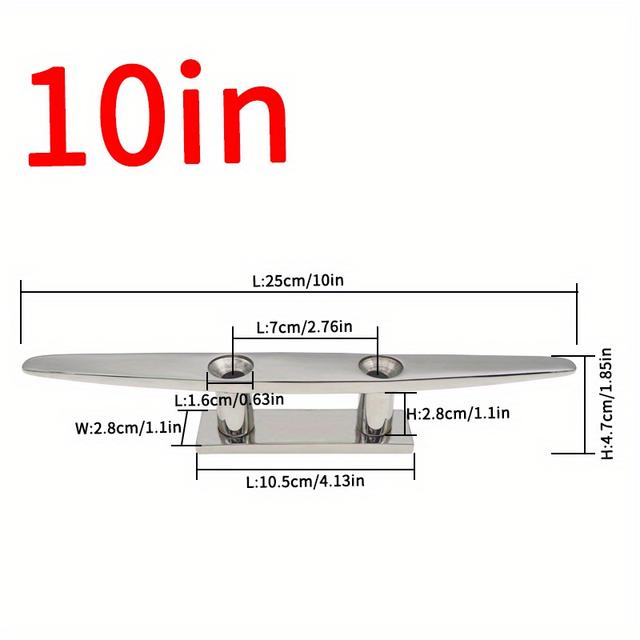 TEMU 1pc 4/5/6/8/10 Inch Tandem Bitt Steel 2 Hole Hardware Rope Tie For Sailboats, Yachts, Boats Deck Hardware Accessories