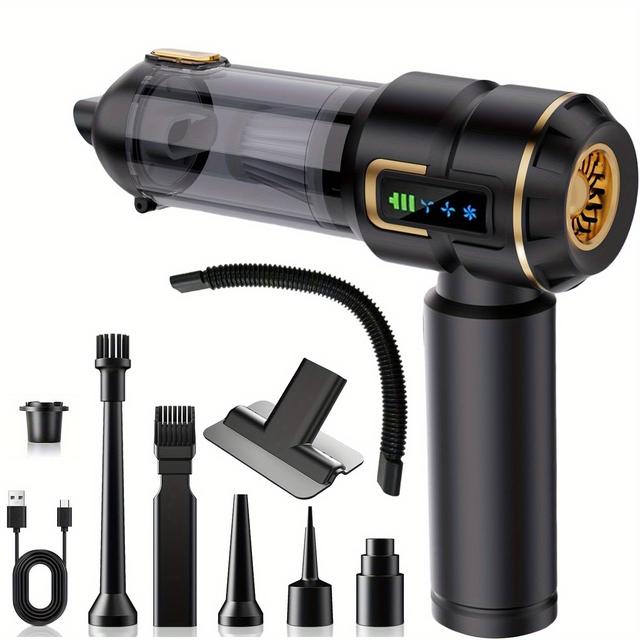 TEMU QILIEASY: Aspirateur de voiture fil avec écran LED, mini aspirateur haute 18000Pa, aspirateur fil rechargeable, idéal pour les poils d'animaux, , et .