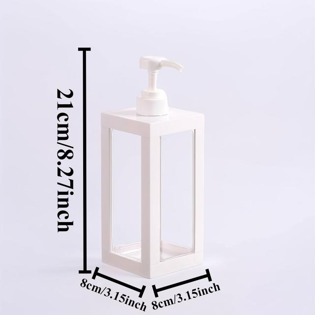 TEMU White Square Squeeze Large-capacity Dispensing Bottles, Clear Shower Gel & Hand Soap Storage, Household Bathroom Punch-free Dispenser Bottles, 500ml 750ml 1000ml