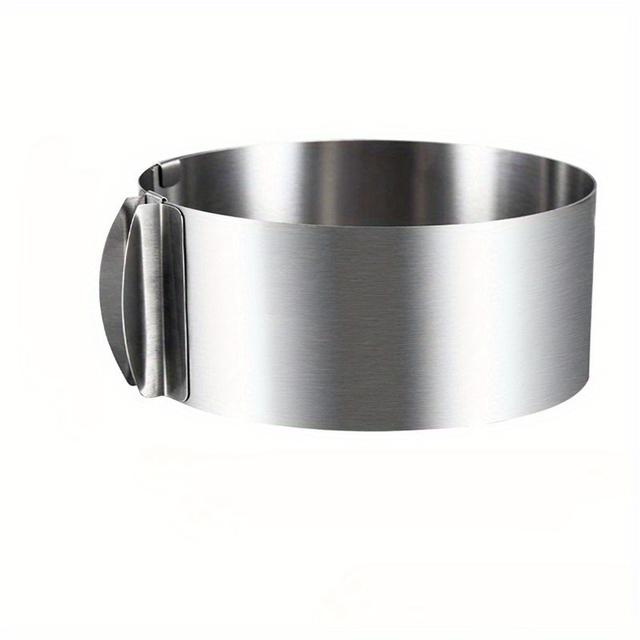 TEMU 1 db, 6-12 hüvelykes teleszkópos habgyűrű, rozsdamentes acél kerek tortaforma, süteménykészítő eszköz, állítható sütési díszítő eszköz