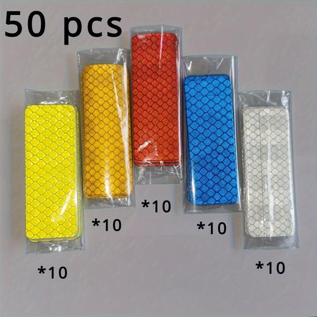 TEMU 50pcs Car Reflective Stickers Tail Body Night Stick Luminous High Light Electric Motorcycle Bicycle Decorative Stickers