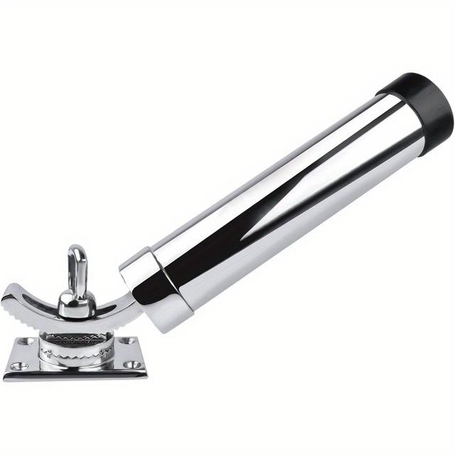 TEMU Adjustable 360° Stainless Steel Fishing Rod Holder For Boats And Yachts - Secure Base With Metal Bracket And Rubber Feet, Fishing Rod Holder, Fishing Rod, Sports, Boating, Fishing Rod