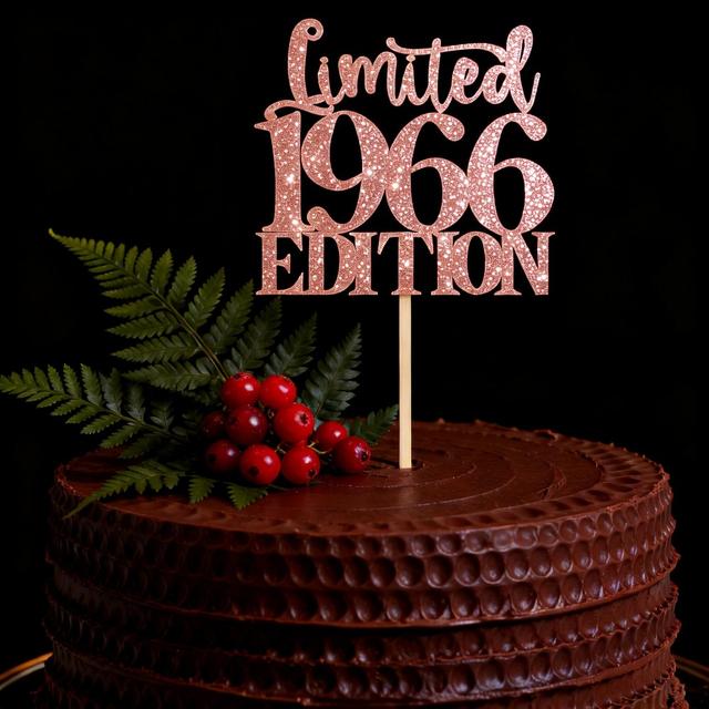 TEMU . Eleganter 1966 Vintage-Kuchenaufsatz in Roségold – Unverzichtbares Zubehör zur Kuchendekoration für eine Party zum 60. Geburtstag oder Jahrestag