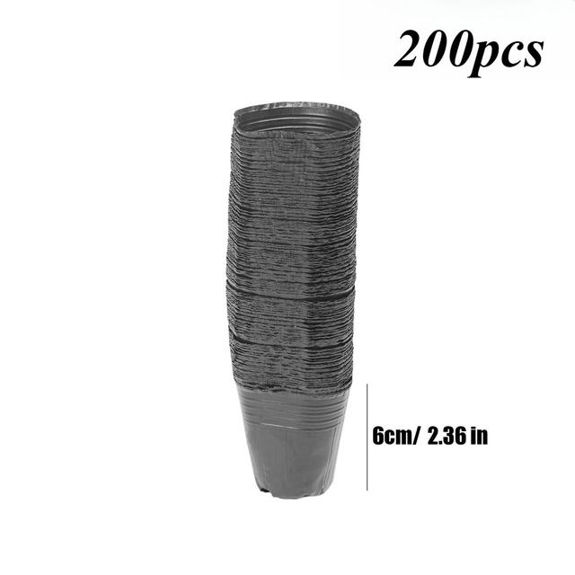 TEMU 50/200 Black Seedling Pots, Seed Germination And Growth Cups, Flower And Plant Containers, Garden Vegetable Boxes, Home Gardening Tools
