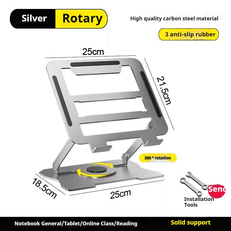 TEMU [adjustable Laptop Stand] 360° Rotating Laptop Stand For Desk - Adjustable Ergonomic Foldable Laptop Riser Holder - Compatible With All / Air, Notebook Up To 17 Inch