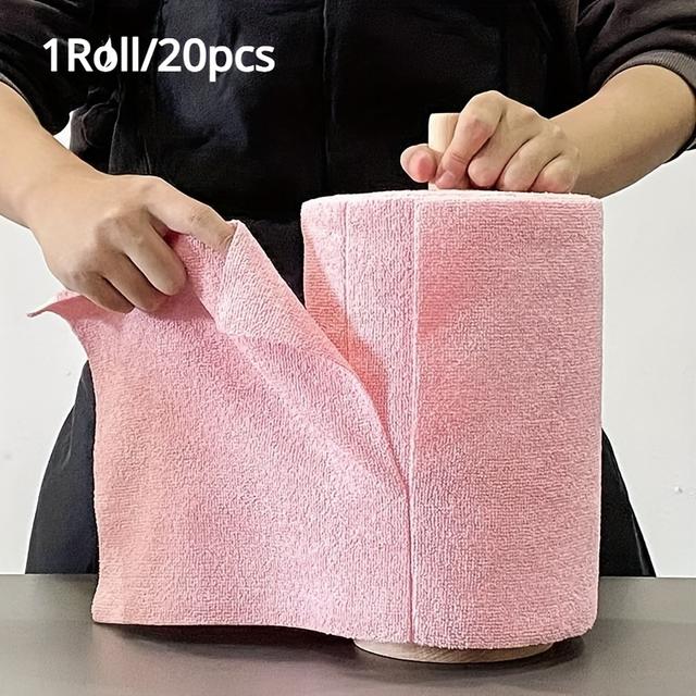 TEMU 1 Roll/20pcs Ultra- Cleaning Wipes, Reusable Home Kitchen Towel Roll, Dish Cloth, Towel Alternative, Suitable For Living Room, Bedroom, And Kitchen Cleaning Supplies