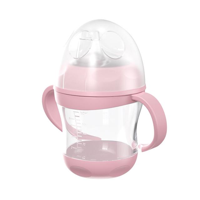 TEMU Vaso Antiderrames para Bebés de 160ml con Pico - Mango Ergonómico, Desmontable y de Medición - /Azul para Bebés y Niños de 6-24 Meses