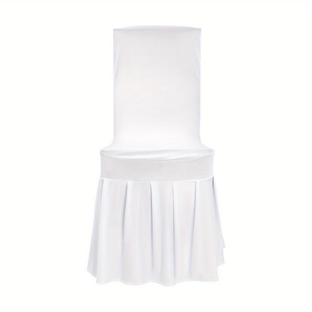 TEMU Stuhlbezüge, Stuhlhussen mit Rock, Dehnbare Hochzeitsstuhlschoner