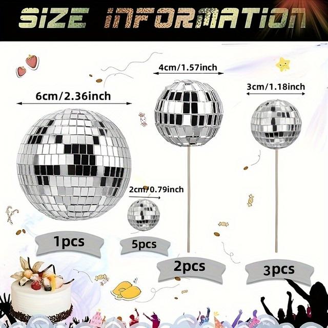 TEMU 11pcs 1970s Disco Ball Decoration Disco Ball Disco Theme Picks Night Party Supplies Disco Ball -- Birthday, Wedding And Dining-table Decoration