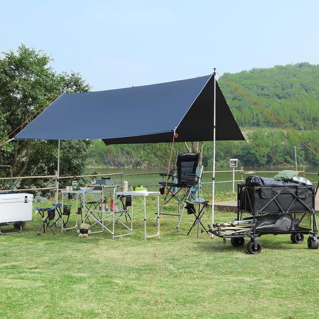 TEMU 2x Tent Pole Telescopic Adjustable Tarp Poles For Camping Canopy Awning Shelter