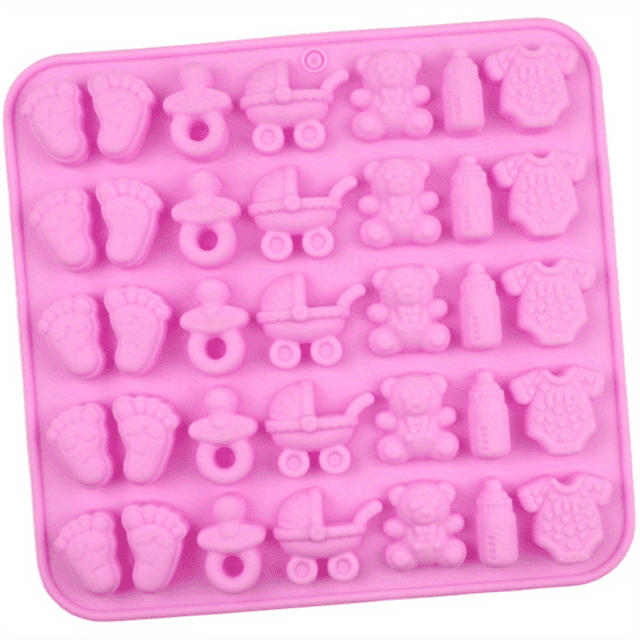 TEMU 35 Cavity Baby-themed Silicone Mold Supplementary Food Candy Chocolate Mold Baking Tool Cake Mold