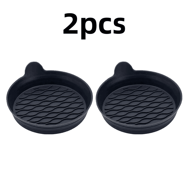 TEMU Set Of 2 Car Cup Holder Coasters, Made Of Silicone, And Prevent Slipping, Suitable For Men's And Women' In Black