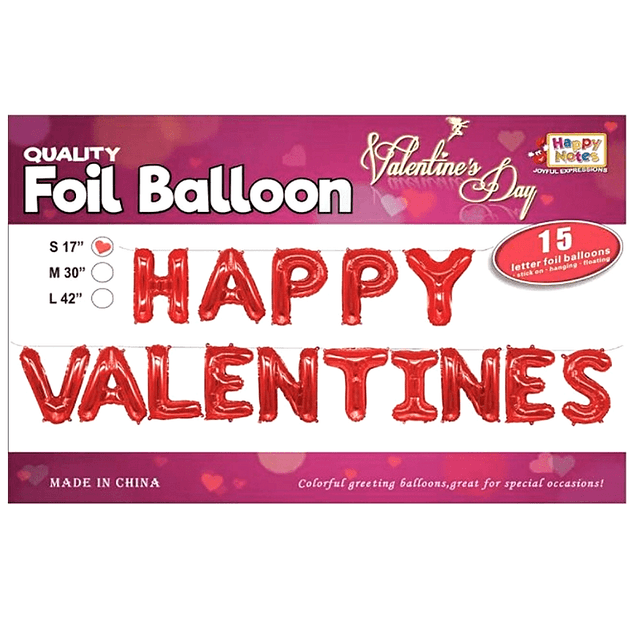 TEMU -letter Foil Balloon Set That 'happy Valentine', Measuring 17 Inches, Requires No Electricity, And Is Light And Feather-free, Making It Ideal For Decorating Adult For Valentine's Day