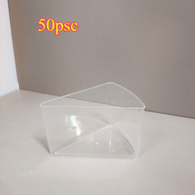 TEMU 50 Stück Dreieckige Kuchen Plastikbehälter | für Eis, Pudding, Tiramisu und andere Desserts, Ideal für Outdoor Picknicks, Partys, Backen