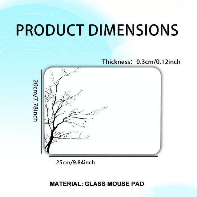 TEMU Ultra-glossy Glass Mouse Pad -engraved Texture, 680℃ High-temperature Scratch-resistant, Compatible With Pc/, Non-slip & Shock-absorbing, Multiple Sizes, Perfect Gift For , To Plastic