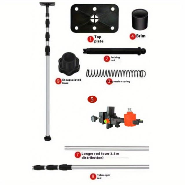 TEMU 15.4ft/ 4.7m 강력한 스테인레스 스틸 레벨 텔레스코픽 막대 - 모든 레이저 레벨 모델과 호환 가능, 완전한 액세서리, 정밀한 다중 축 게이지, 사용하기 쉽고 배터리가 필요하지 않음, DIY 및 전문 사용에 이상적