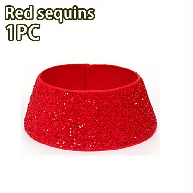 TEMU Innovative Christmas Tree Skirt Featuring A Printed Sequined Design, Perfect For Enhancing Your Holiday Decor And Suitable For Indoor Settings