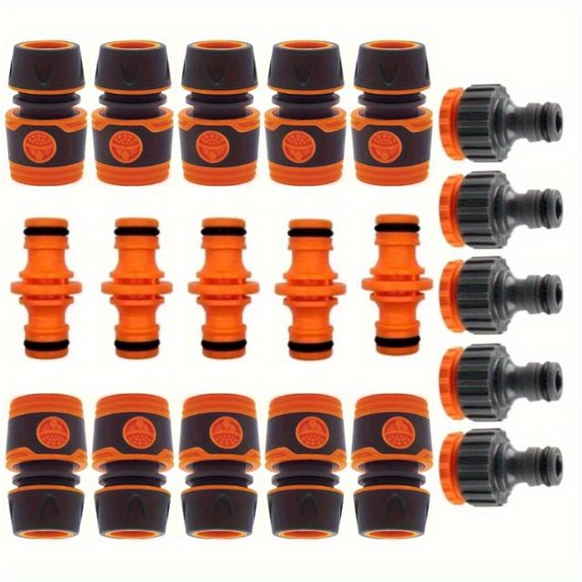 TEMU 20pcs Garden Lawn Irrigation Hose Connector Kit, More Durable Fitting, Connector Hose End Connector Dual Hose Connector Extension Hose Quick Connector