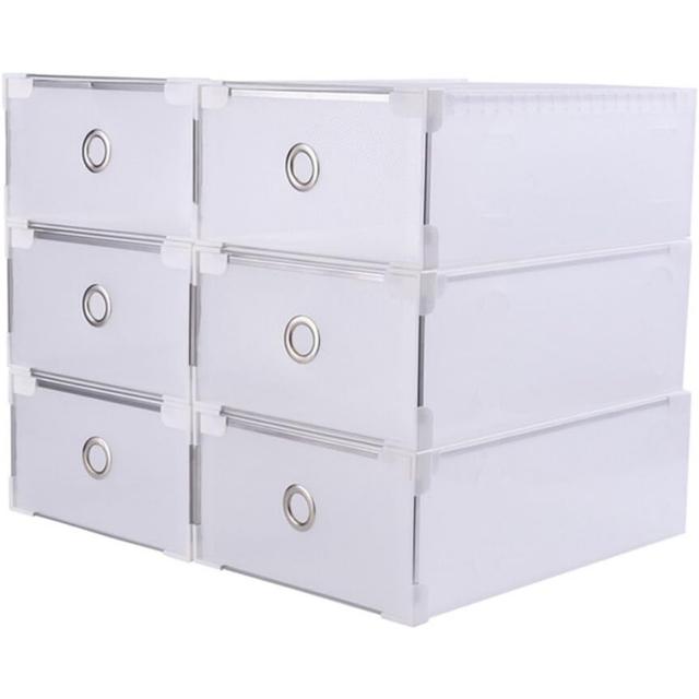 TEMU Set mit 20 transparenten Schuhaufbewahrungsboxen, stapelbar mit Deckel, einfach zu montieren und faltbar, ideal zum Organisieren von Sneakern für Damen und Herren, Abmessungen: 31X20X11 cm