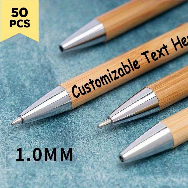 TEMU 50pcs Customizable Bamboo Pens, Ideal For Corporate Branding, Wedding Gifts - Personalized Anniversary/birthday Presents, Stationery Enthusiasts, Promotional Items