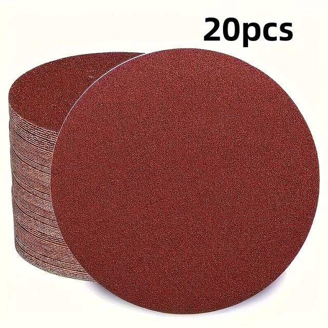 TEMU 20pcs Of 5-inch (125mm) Round Sandpaper Pads, Non-perforated Polishing Discs - Grit: 60/80/100/120/150/180/240/320/400/600/800/1000, Perfect For Random Orbital !