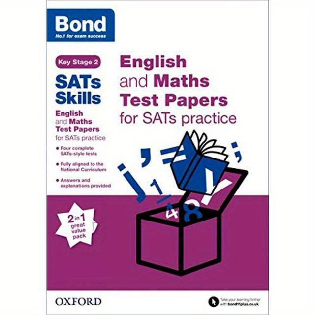 TEMU Oxford Children's Educational Aid Bond Sats English Maths Primary School English Mathematics Test Papers, 4 Sets