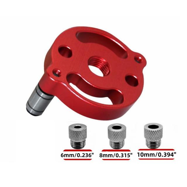 TEMU Vertical Doweling Jig Woodworking Hole Puncher Drill Guide Locator, Handheld Drill Guide For Straight Holes - Wood Panel Hole Puncher Locator Diy Furniture Joints Tools