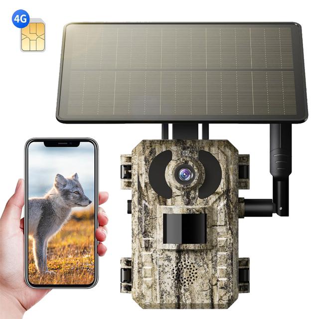 TEMU 4g Lte Cellular Trail Camera, 2k Live Game Camera, Internal Sim Card, With Motion Activation, Color Night Vision, Remote Cell Phone Access, Solar Powered Trail Camera