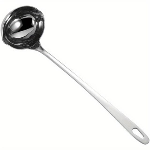 TEMU 10.6" Nerezová Naběračka s Nalévacím Hubicím - Ideální pro Olej, Polévku & Omáčku - Odolný Kuchyňský Nástroj