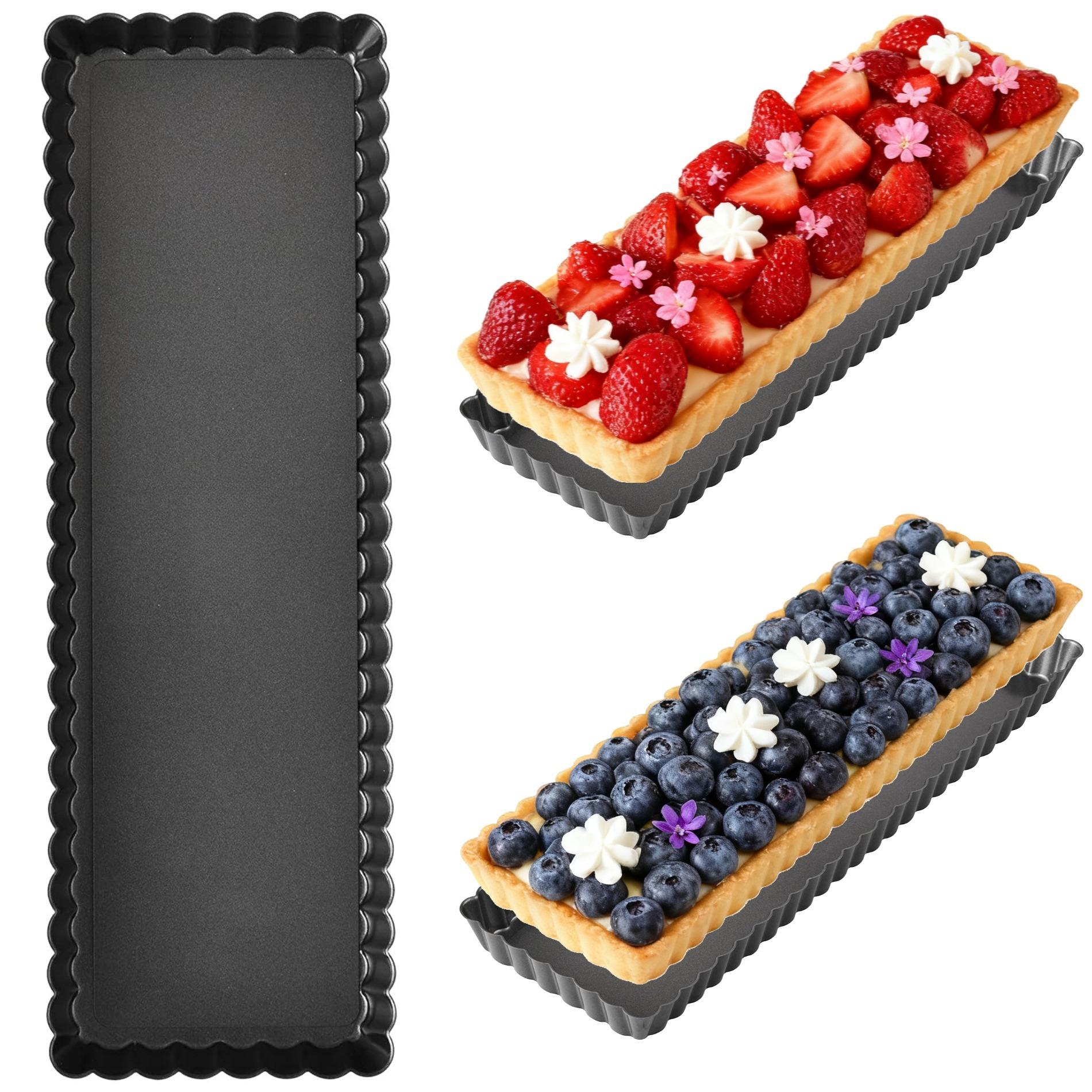 TEMU 3 pièces Moule à Rectangulaire 14 Pouces - Antiadhésif avec Fond Amovible | Compatible Lave-Vaisselle | Idéal pour Tartes, Biscuits, Cheesecakes, Desserts & Pain