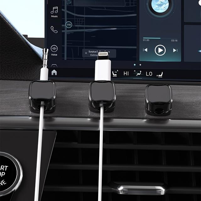 TEMU 8pcs Magnetic Cable Clamp Holder, Under Table Cable Management, Self-adhesive Wire Holder, Organizer, Desktop Nail Free Self-adhesive , Zip Tie Storage Winding Device