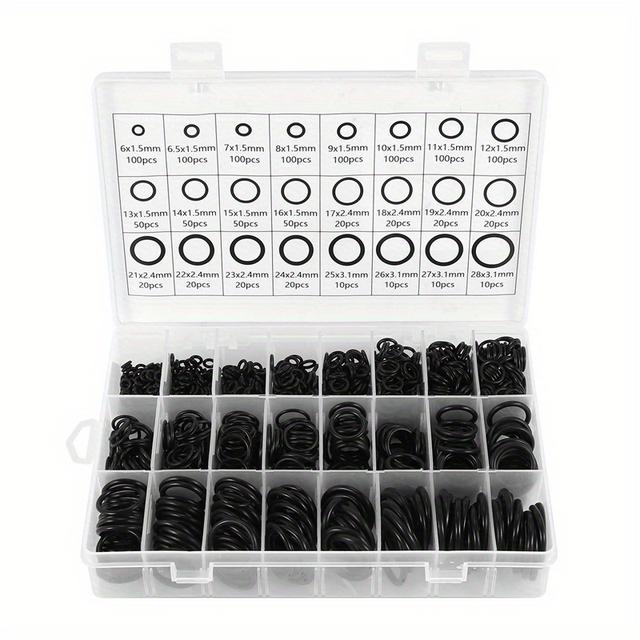 TEMU 1200pcs O Ring Kit, 24 Sizes Nitrile Rings Assortment Kit For Plumbing, Resist To Oil, Heat And High Pressure
