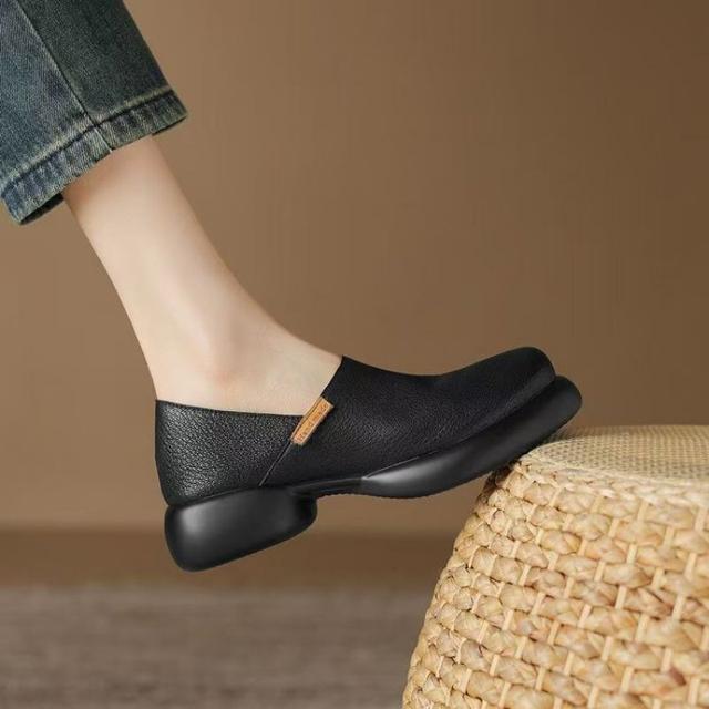 TEMU 【レディース】カジュアルローファー。イギリス風デザイン、厚底、ラウンドトゥ、チャンキーヒール、ソフト素材で快適。