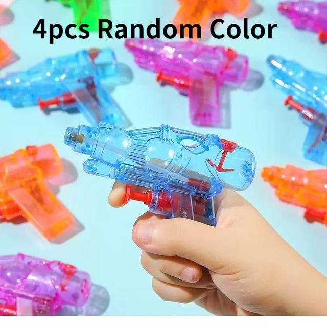 TEMU Pistola de Agua Transparente, Juego de 4 Juguetes Divertidos para Niños, Juguetes para , Set Interactivo para Baño y Ducha, Regalos y Detalles para Navidad, Halloween,