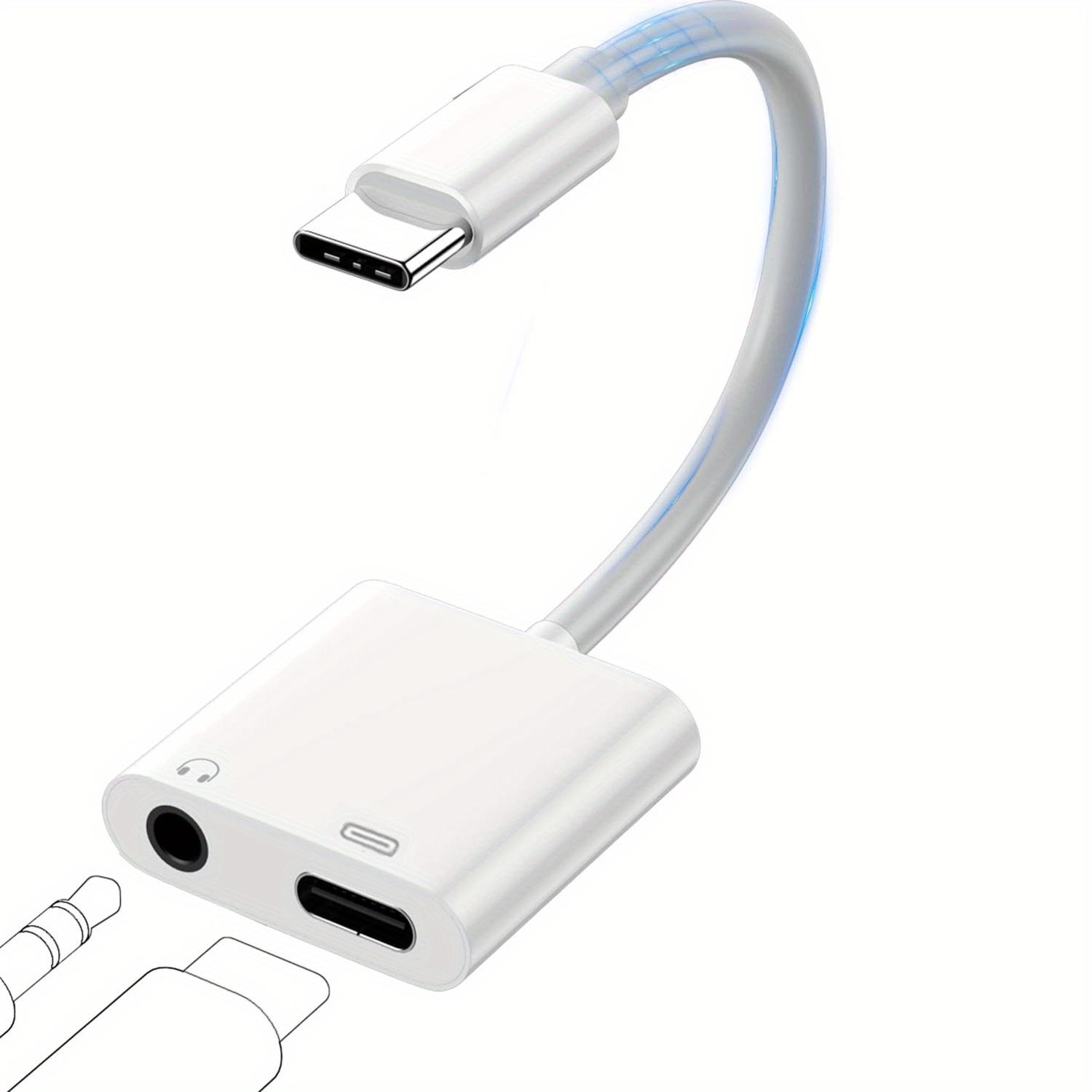 TEMU Audio Adapter Usb C To 3.5mm + Usb C, Type Adapter With Charging Dongle For Iphone , For Ipad And More