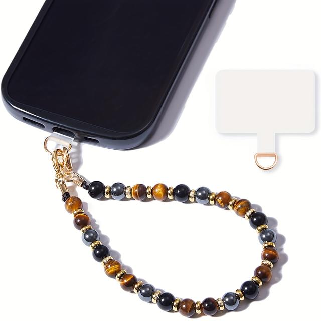 TEMU Eye Stone Phone Strap With A Twist Design, Featuring A Clasp, Suitable For Use, Compatible With Women's Phones