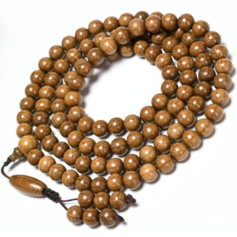 TEMU 108 Sandalwood Rosary-high Quality Natural Wood For Meditation And Spiritual Practice, With Traditional Tassel Gift Box, Birthday, Holiday And Elegant Gift For Family, And Spiritual Teachers