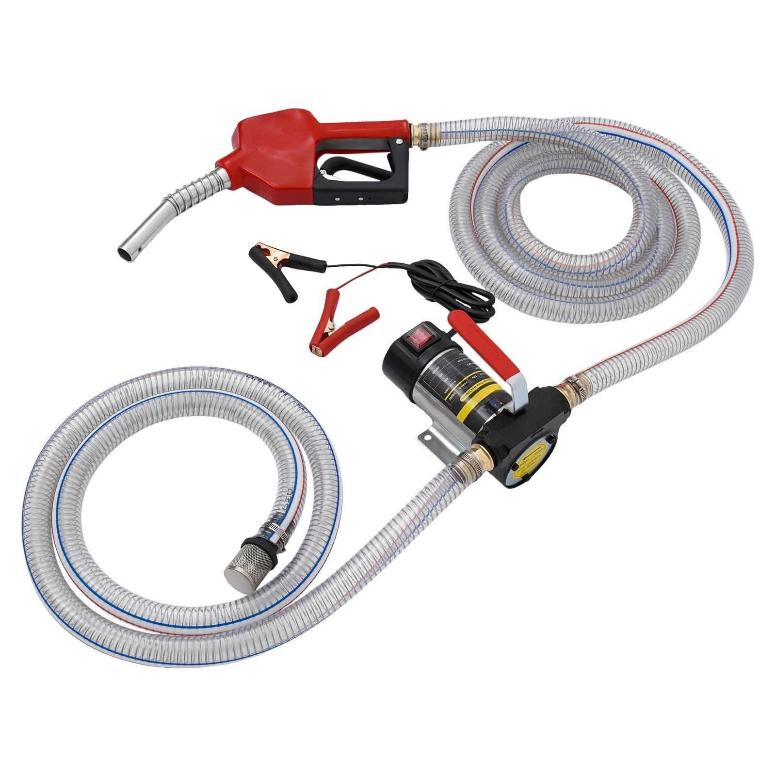 TEMU Hand-operated Fuel Pump, Transfer Pump | 2m Inlet 4m Outlet Hoses Self-sealing Oil Gun, Copper Material