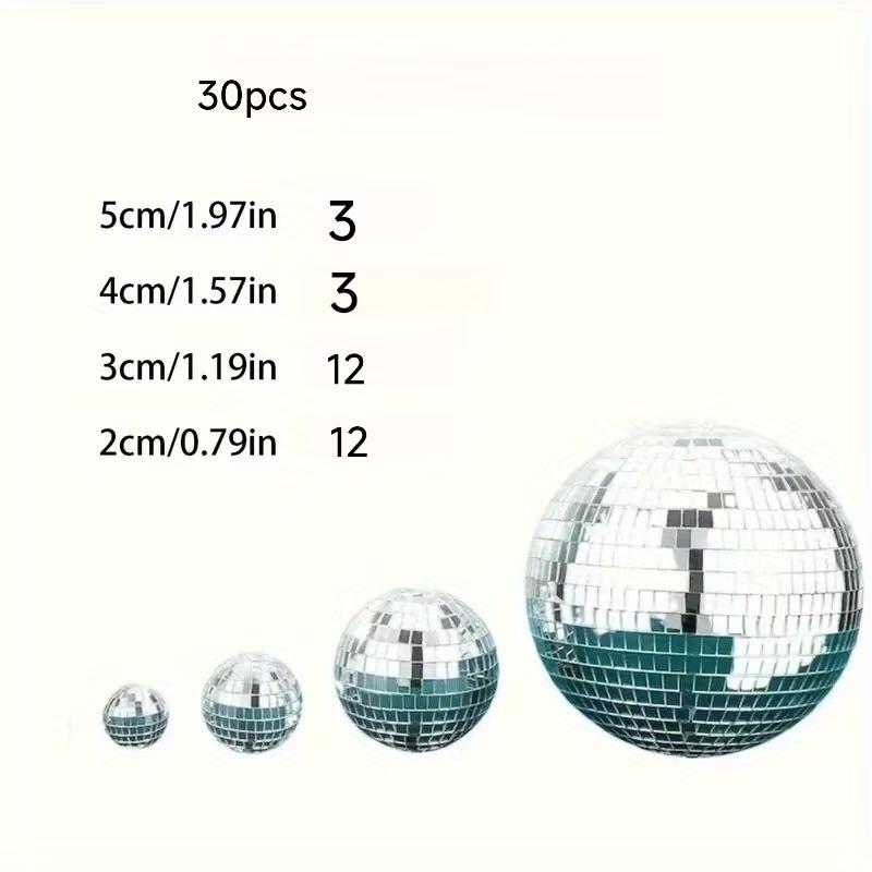 TEMU 30 piezas de bolas plateadas disco - Bolas reflectantes para fiestas años 70, graduaciones, y más | Decoración ideal para cualquier | retro decorativa | Duradera decoração festiva