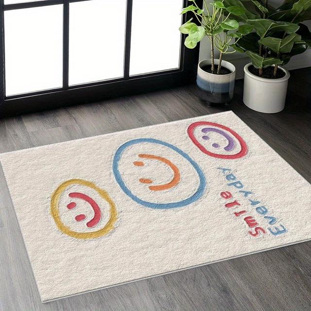 TEMU 1pc Velvet Doormat With A , Guests, Suitable For Outdoor And Indoor Use, Bedside Rug, Bathroom Mat, Small Floor Mat, Ideal For Spring, Summer, Autumn, And Winter