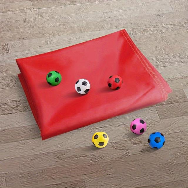 TEMU Team Building Game Set - Toss The Ball In Red Cave Cloth, 78x57 Inches, Includes 6 Colorful Balls, Ideal For Work, Leisure & Family Activities, Perfect Gift For Easter, Day & Father's Day
