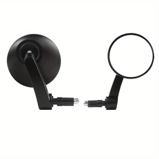 TEMU Black Aluminum Alloy Round Rearview Mirrors For Motorcycle And Electric Bike Handlebar Modifications