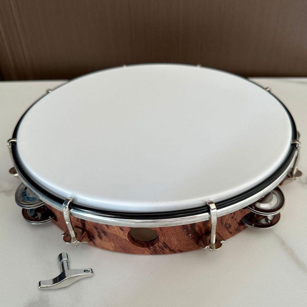 TEMU Gong de mano de doble línea de 10 pulgadas con tono de anillo, herramientas de ajuste, tambor de mano para interpretación