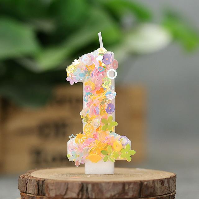 TEMU Colorful Handmade Number Birthday Candles - Cute , Short , Party Decorations & Celebrations, Includes 1 Candle With A Number, Indoor Use, Birthday Candle