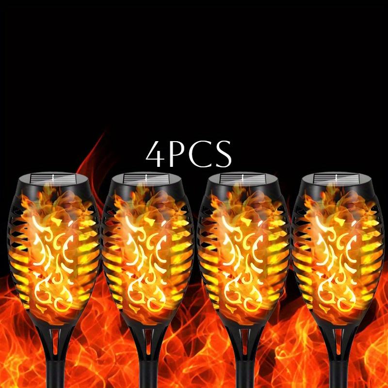 TEMU 4/8/12 Pack Solar Torch Lights Outdoor With Realistic Flickering Flame Effect, Led Pathway Garden Lights For Yard Patio Lawn Landscape Halloween Christmas Party Decor
