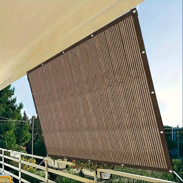 TEMU Heavy-density Blackout Outdoor Privacy Sheer Suitable For Patio, Balcony, Pool Fence - Uv Protection Sun Shade Netting With 71-80% Light Blocking, Durable Pe/ Fabric For Glare & Privacy